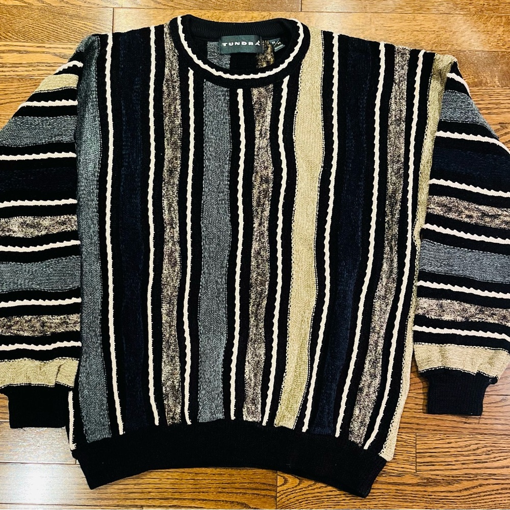 Vintage Tundra Sweater | Made in Canada | 90s Striped Knit | Medium